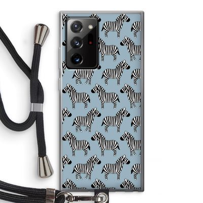 Zebra: Samsung Galaxy Note 20 Ultra / Note 20 Ultra 5G Transparant Hoesje met koord