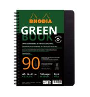 Notbk rhodia greenbook a5 lijn 6-g 180 pag zwart