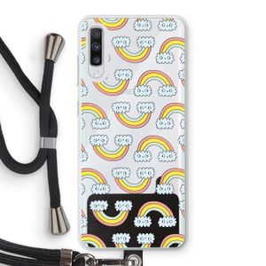 Regenboog: Samsung Galaxy A70 Transparant Hoesje met koord