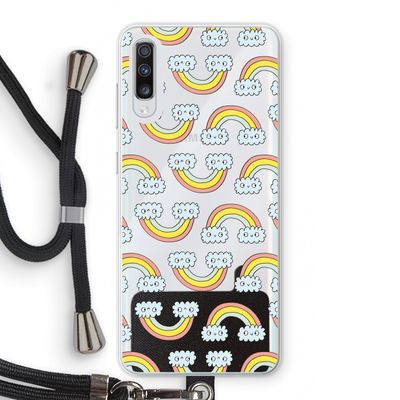 Regenboog: Samsung Galaxy A70 Transparant Hoesje met koord