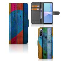 Sony Xperia 10 III | Book Style Case | Wood Heart - Cadeau voor je Vriend
