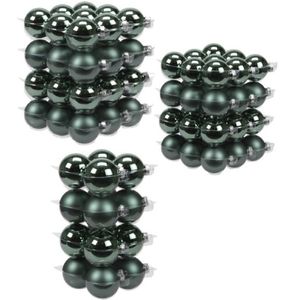 88x stuks glazen kerstballen emerald groen 4, 6 en 8 cm mat/glans