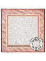 Burberry grand foulard carré à motif monogrammé - Rouge