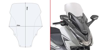 GIVI Windscherm, moto en scooter, D1187ST Verhoogd transparant