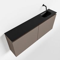 Toiletmeubel Mondiaz Ture | 120 cm | Meubelkleur Smoke | Eden wastafel Urban Rechts | Zonder kraangat