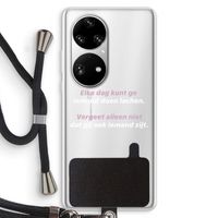 gij zijt ook iemand: Huawei P50 Pro Transparant Hoesje met koord