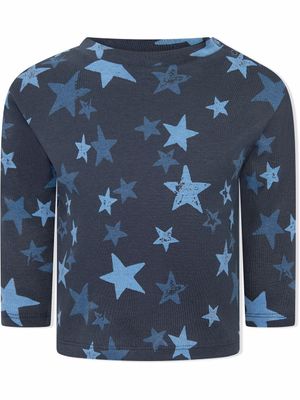 Molo haut en coton biologique à motif d'étoiles - Bleu