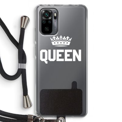 Queen zwart: Xiaomi Redmi Note 10 Pro Transparant Hoesje met koord