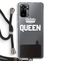 Queen zwart: Xiaomi Redmi Note 10 Pro Transparant Hoesje met koord
