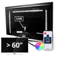 Tv led strip set met 3 RGB strips voor tv’s > 60 inch | met afstandsbediening | ledstripkoning