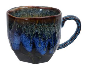 Handgemaakte Mok - Zwart/Blauw Gradient - 300ml 8.5x8cm