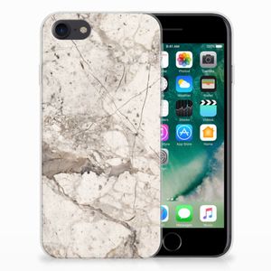 iPhone SE 2022 | SE 2020 | 8 | 7 TPU Siliconen Hoesje Marmer Beige