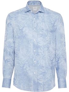 Brunello Cucinelli chemise en jacquard - Bleu