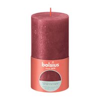 Bolsius Stompkaars Shimmer Red - Ø68 mm - Hoogte 13 cm - Rood - 60 Branduren - thumbnail
