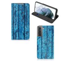 Samsung Galaxy S21 FE Book | Wallet Case | Wood Blue