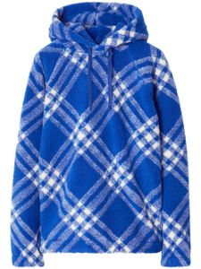 Burberry hoodie en polaire à carreaux - Bleu