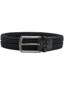 Zegna ceinture Triple Stitch à design tressée - Noir