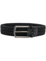 Zegna ceinture Triple Stitch à design tressée - Noir