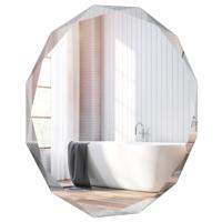 Frameloze Wandspiegel Decoratieve Spiegel 76 cm Explosieveilig Unieke Afgeschuinde Randen Zilver Gepolijst voor Badkamer Hal