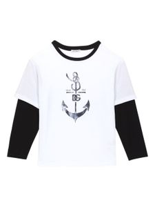 Dolce & Gabbana Kids chemise imprimée à manches longues - Blanc