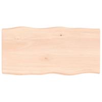 vidaXL Tafelblad natuurlijke rand 100x50x(2-4) cm massief eikenhout