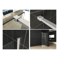Wiesbaden Slim | profielset 200 cm + 120 cm stabilisatiestang | Incl.Glas- en muurkoppeling | Mat wit Wiesbaden Slim | profielset 200 cm + 120 cm stabilisatiestang | Incl.Glas- en muurkoppeling | Mat wit