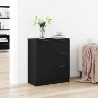 Dressoir met lade Zwart 60 x 30 x 70 cm Bewerkt hout