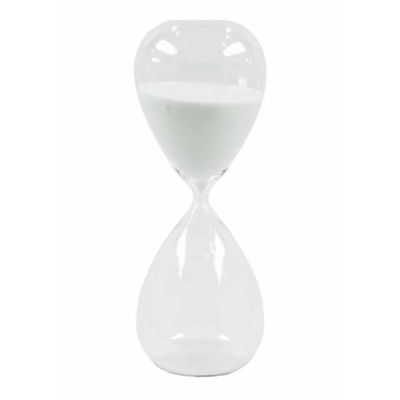 Decoratie zandloper wit zand 20 cm