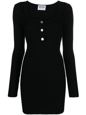 MOSCHINO JEANS robe nervurée à manches longues - Noir