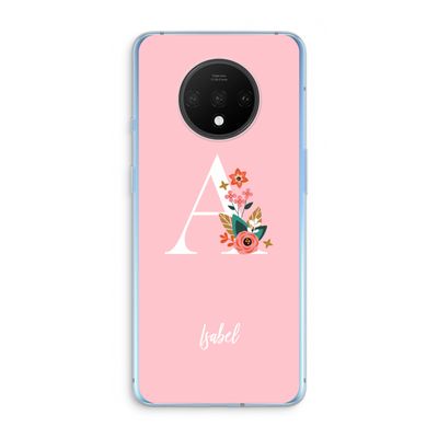 Pink Bouquet: OnePlus 7T Transparant Hoesje