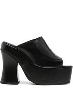 Eckhaus Latta mules en cuir à plateforme 130 mm - Noir - thumbnail