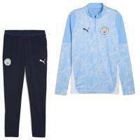 PUMA Manchester City Trainingspak 1/4-Zip 2025-2026 Lichtblauw Donkerblauw Wit