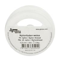 Glorex hobby Nylon draad - wit - 0.25 mm x 50 meter