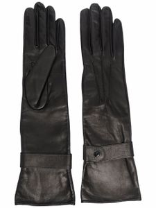 Manokhi gants longs en cuir - Noir