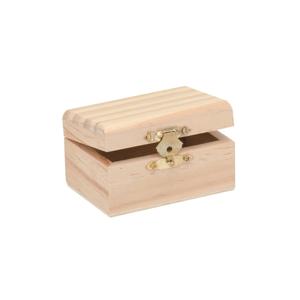 Houten schatkistje met sluiting en deksel - 8 x 5 x 4 cm - Sieraden/spulletjes/sleutels