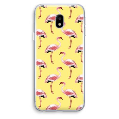 Flamingo's geel: Samsung Galaxy J3 (2017) Transparant Hoesje