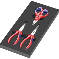 Wera 9781 Schuimrubberen inzetstuk met KNIPEX tangen Set 2, 3-delig tangenset in schuiminzet voor werkplaatswagen - thumbnail