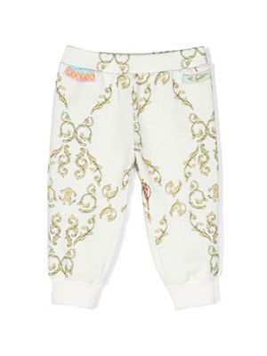 Roberto Cavalli Junior pantalon de jogging à imprimé graphique - Blanc