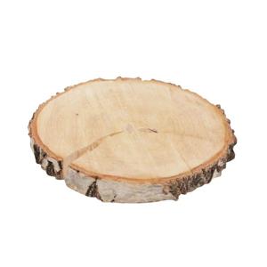 Decoratie boomschijf met schors - hout - D24,5 cm - rond - hobby boomschors schijf