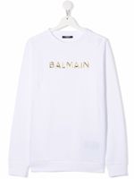 Balmain Kids sweat à logo imprimé - Blanc