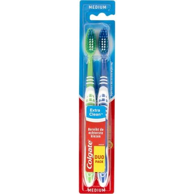 Colgate Tandenborstel extra clean medium duo (2 st)