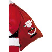 Kerst cadeau zak - rood - met kerstman - 90 x 60 cm - fleece stof - thumbnail