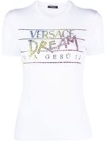 Versace t-shirt à ornements strassés - Blanc - thumbnail