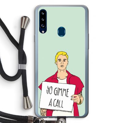 Gimme a call: Samsung Galaxy A20s Transparant Hoesje met koord