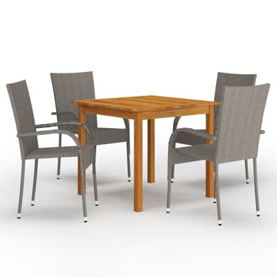 5-delige Tuinset grijs