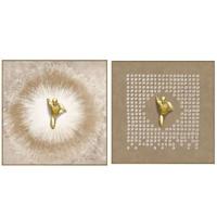 Schilderij Home ESPRIT Bruin Mannen Modern (2 Stuks)