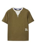 Burberry Kids t-shirt en coton à motif EKD - Vert