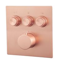 Wiesbaden Caral Klik Pro inbouw thermostatisch douche/badkraan 3 functies met inbouwdeel geborsteld koper SW717357 / SW717361
