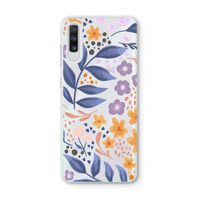 Flowers with blue leaves: Samsung Galaxy A70 Transparant Hoesje