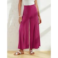 damesbroek met wijde pijpen bordeaux satijnen zak casual elegante losse broek lente zomer Lightinthebox - thumbnail